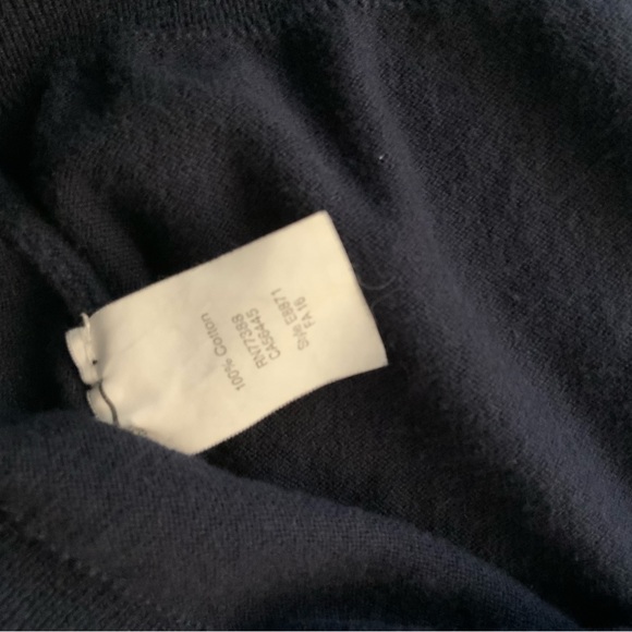 J Crew classic lightweight navy cotton v-neck sweater - Picture 3 of 5